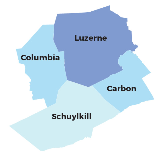 Our four county service area in Pennsylvania